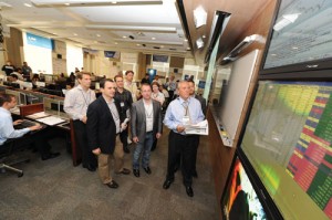 The technological centerpiece of Goldring/Woldenberg Hall II is the Trading Center, a $1.5 million simulated trading floor.