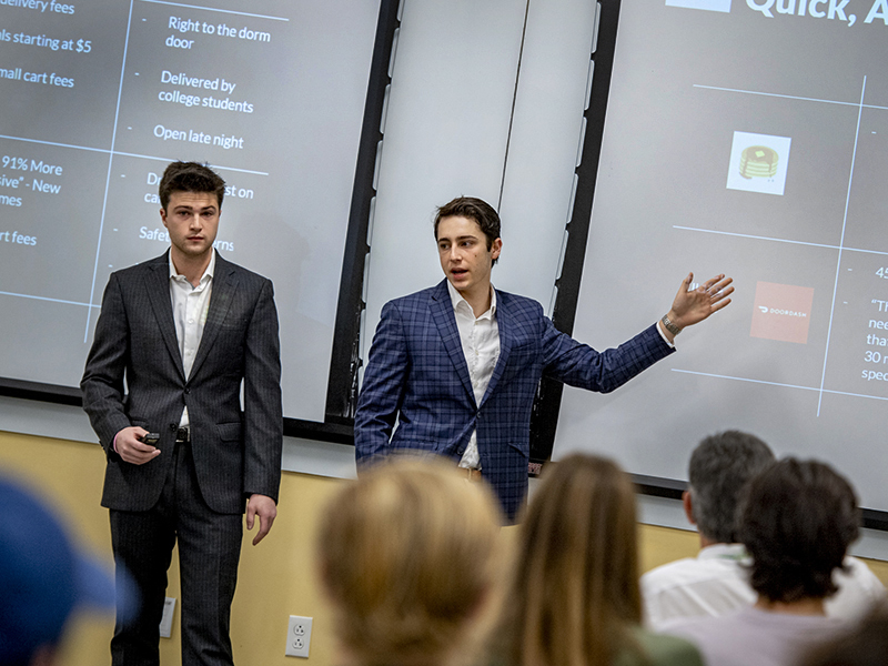 Pitch Friday competition participants Jonah Bornstein and Alex Leiman