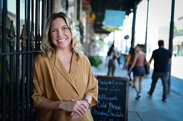 Melissa Lavigne-Delville photographed on Magazine Street in New Orleans