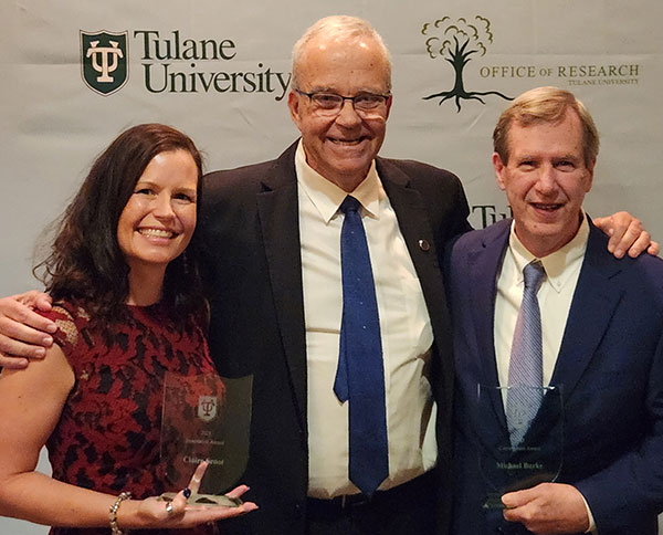 Burke and Senot honored at Tulane Research Awards