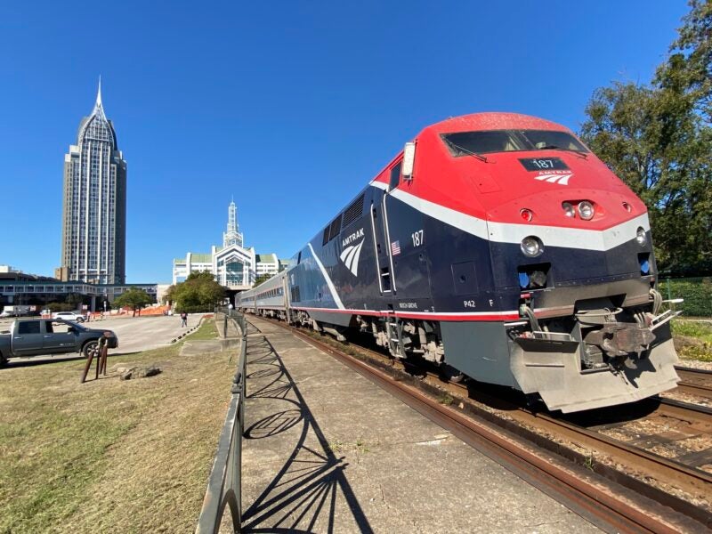 Provided photo of Amtrak train in Mobile, Alabama.